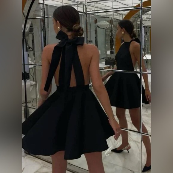 COMMENSE Satin A-line Pleated Mini Dress - Picture 3 of 10